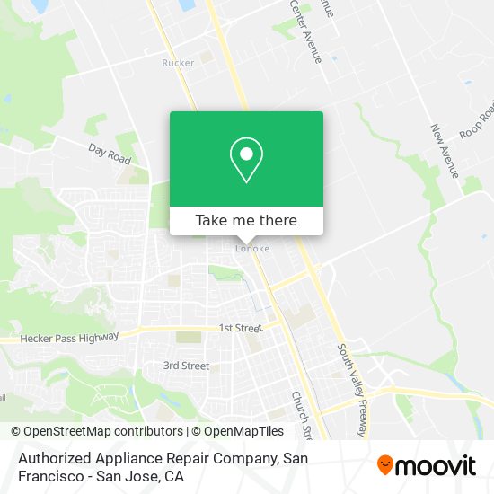 Authorized Appliance Repair Company map