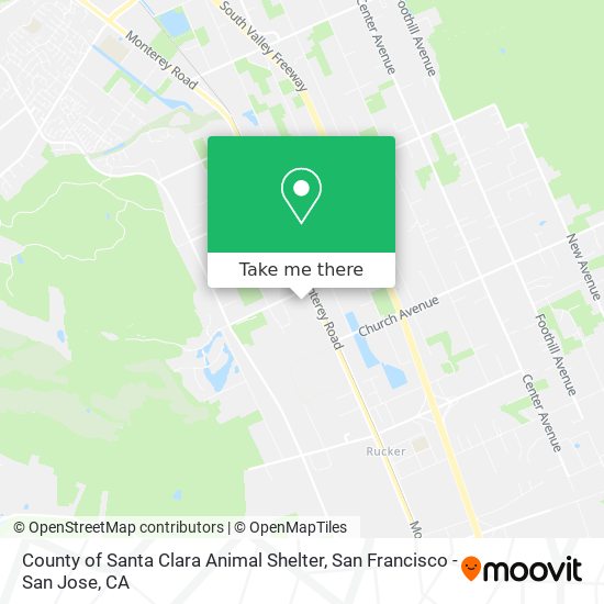 County of Santa Clara Animal Shelter map