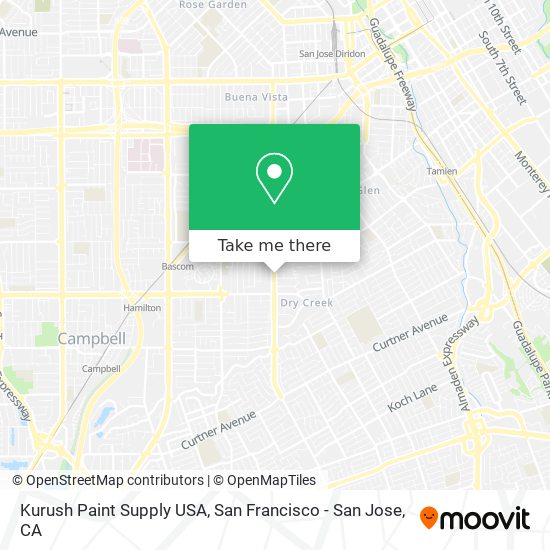 Mapa de Kurush Paint Supply USA