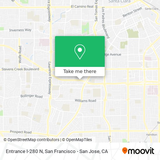 Entrance I-280 N map