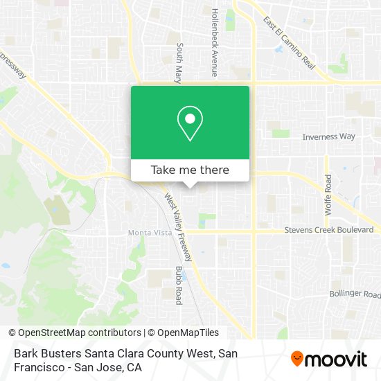 Mapa de Bark Busters Santa Clara County West