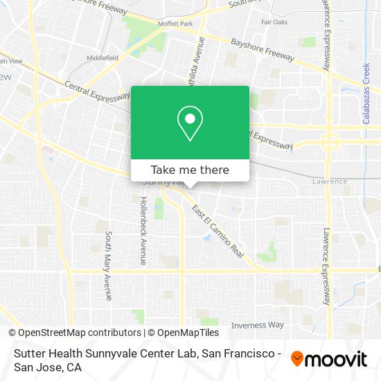 Mapa de Sutter Health Sunnyvale Center Lab