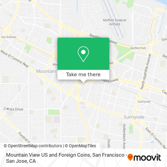 Mapa de Mountain View US and Foreign Coins