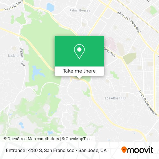 Entrance I-280 S map