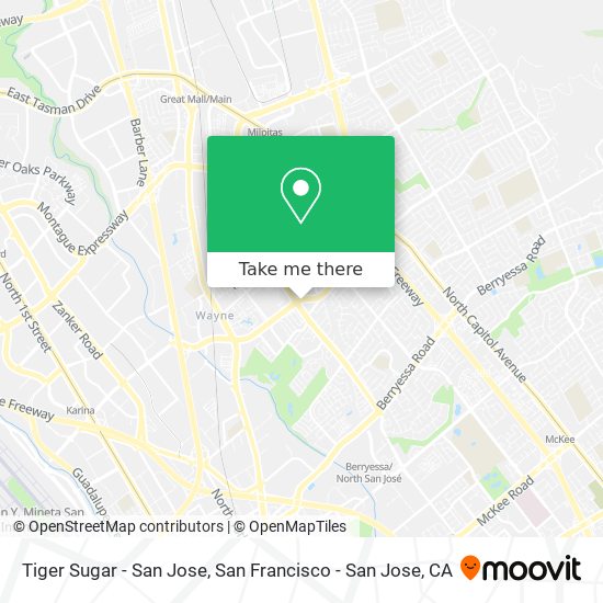 Mapa de Tiger Sugar - San Jose