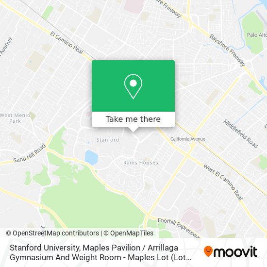 Stanford University, Maples Pavilion / Arrillaga Gymnasium And Weight Room - Maples Lot (Lot #93) map