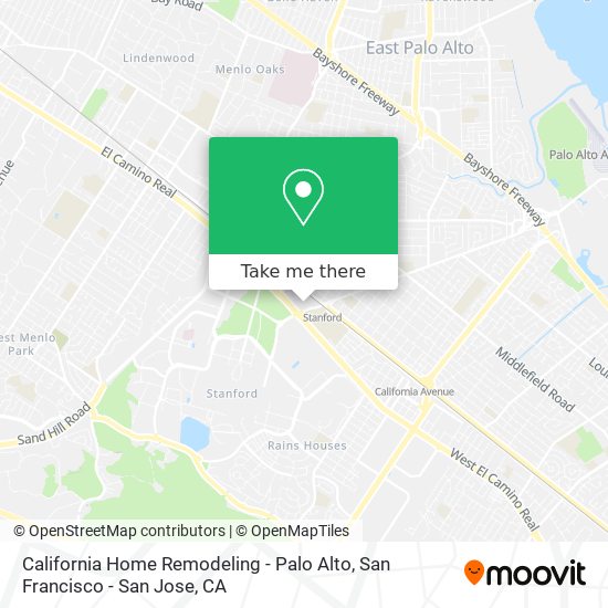 California Home Remodeling - Palo Alto map