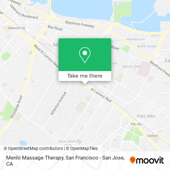 Mapa de Menlo Massage Therapy