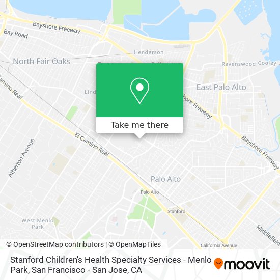 Stanford Children's Health Specialty Services - Menlo Park map