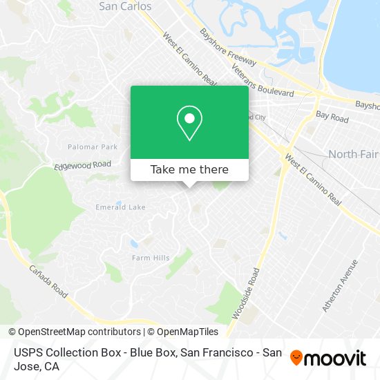 Mapa de USPS Collection Box - Blue Box