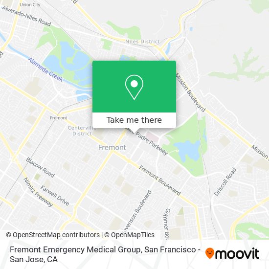 Fremont Emergency Medical Group map