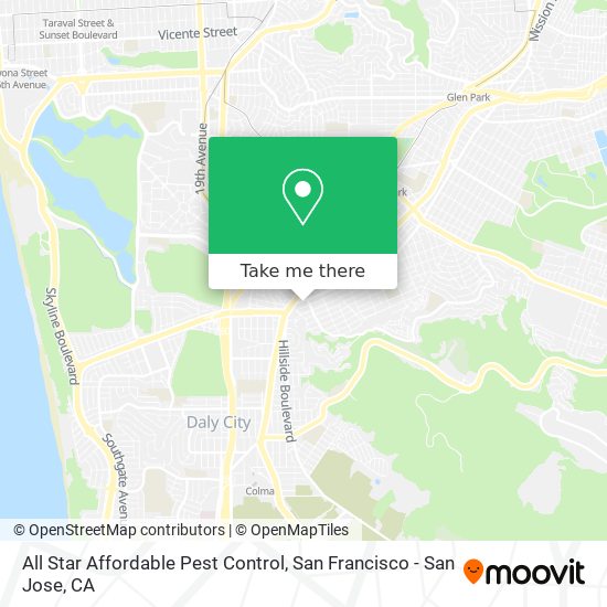 All Star Affordable Pest Control map