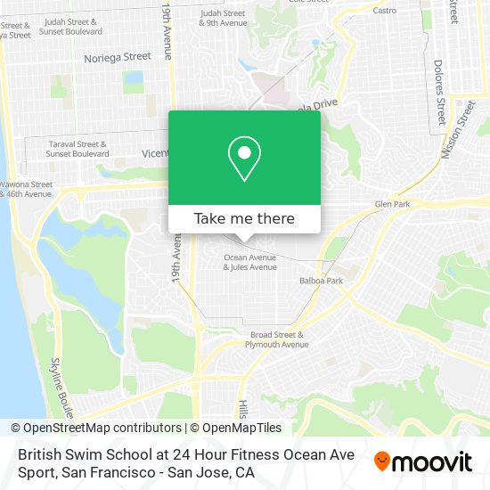 British Swim School at 24 Hour Fitness Ocean Ave Sport map