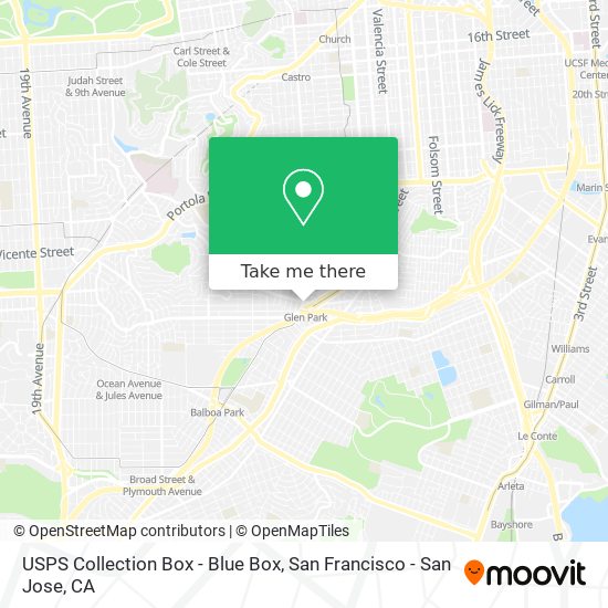 USPS Collection Box - Blue Box map