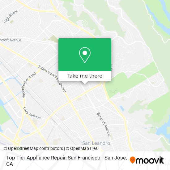 Top Tier Appliance Repair map
