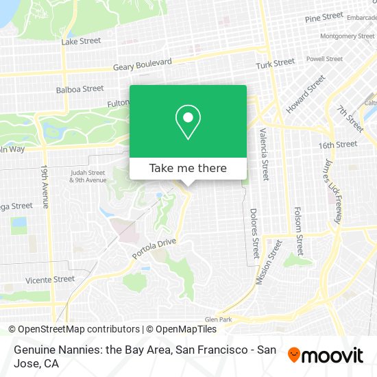 Mapa de Genuine Nannies: the Bay Area