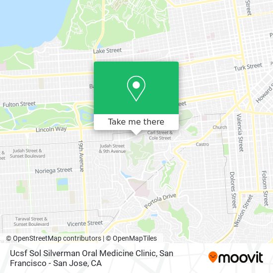 Mapa de Ucsf Sol Silverman Oral Medicine Clinic