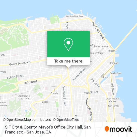S F City & County, Mayor's Office-City Hall map