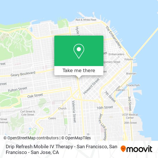 Mapa de Drip Refresh Mobile IV Therapy - San Francisco