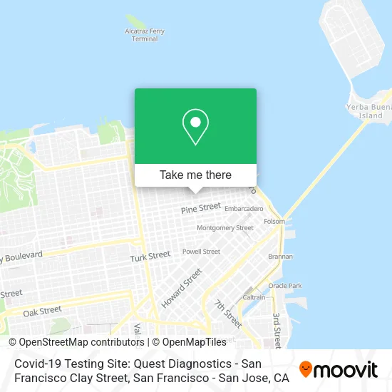 Covid-19 Testing Site: Quest Diagnostics - San Francisco Clay Street map