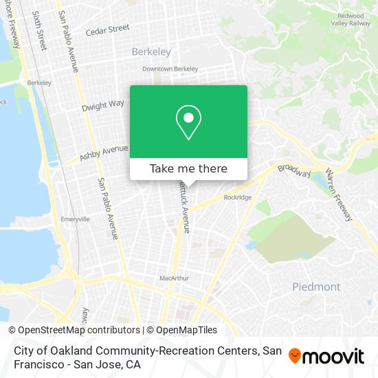 Mapa de City of Oakland Community-Recreation Centers