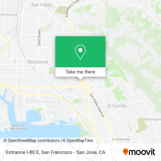 Entrance I-80 E map
