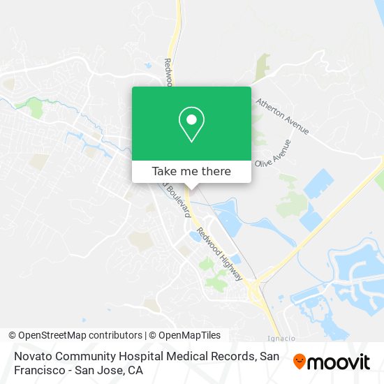 Mapa de Novato Community Hospital Medical Records