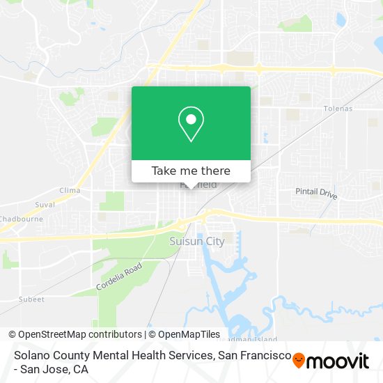 Solano County Mental Health Services map