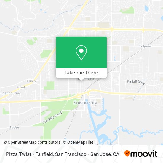 Pizza Twist - Fairfield map