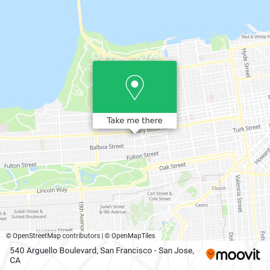 540 Arguello Boulevard map