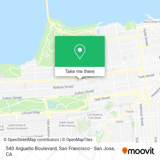 540 Arguello Boulevard map