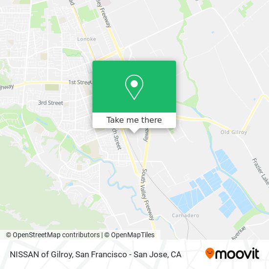 NISSAN of Gilroy map