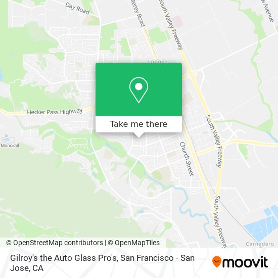 Gilroy's the Auto Glass Pro's map