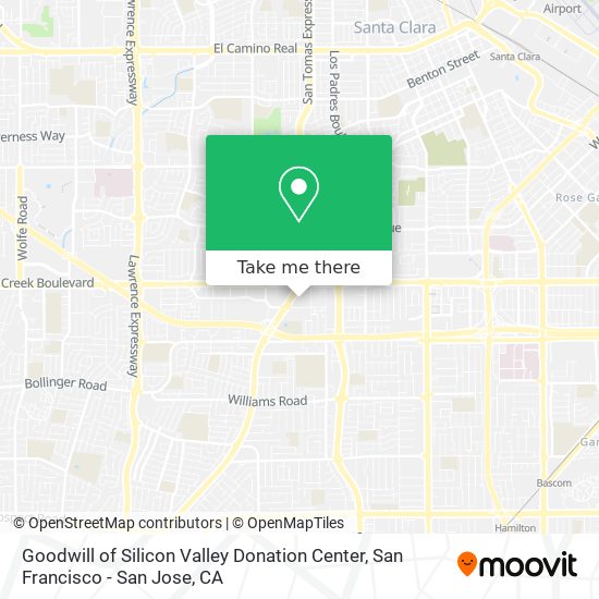 Goodwill of Silicon Valley Donation Center map