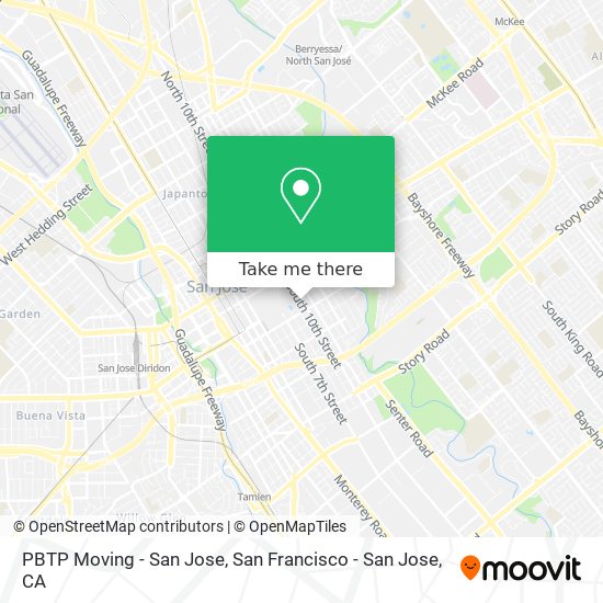 PBTP Moving - San Jose map