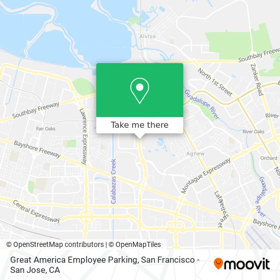 Great America Employee Parking map