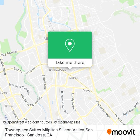 Mapa de Towneplace Suites Milpitas Silicon Valley