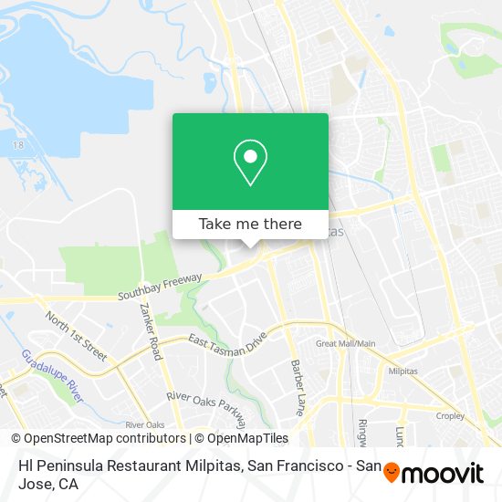 Mapa de Hl Peninsula Restaurant Milpitas
