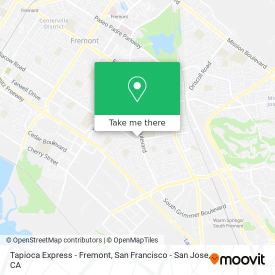 Tapioca Express - Fremont map