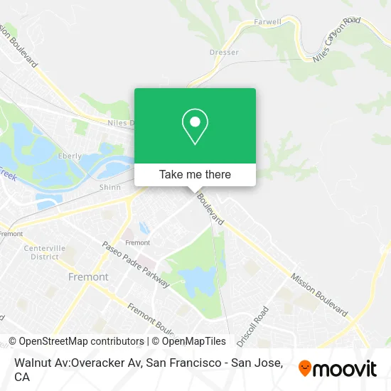 Mapa de Walnut Av:Overacker Av
