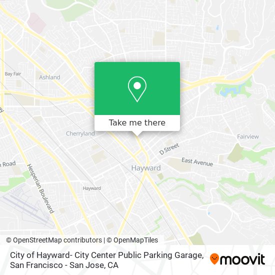 City of Hayward- City Center Public Parking Garage map