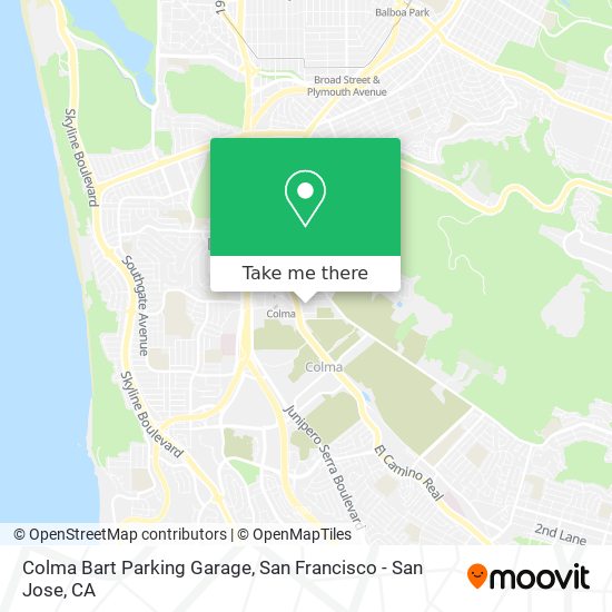 Colma Bart Parking Garage map