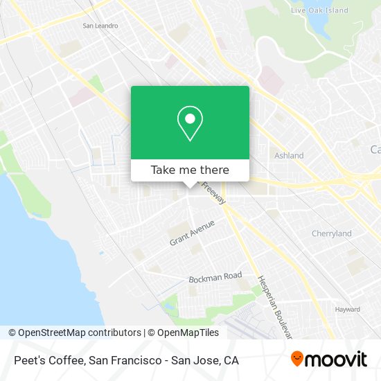 Peet's Coffee map