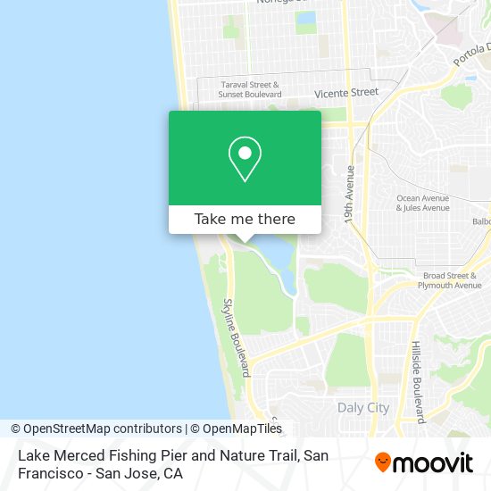 Lake Merced Fishing Pier and Nature Trail map
