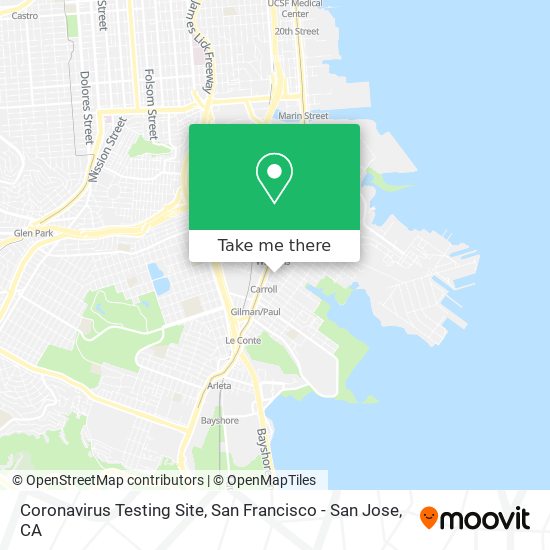 Coronavirus Testing Site map