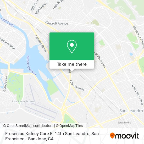 Mapa de Fresenius Kidney Care E. 14th San Leandro