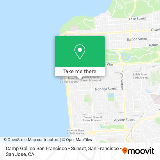 Camp Galileo San Francisco - Sunset map