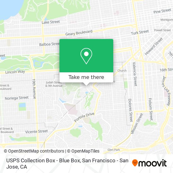 Mapa de USPS Collection Box - Blue Box