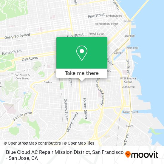 Mapa de Blue Cloud AC Repair Mission District