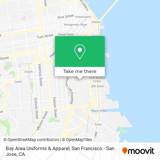 Mapa de Bay Area Uniforms & Apparel